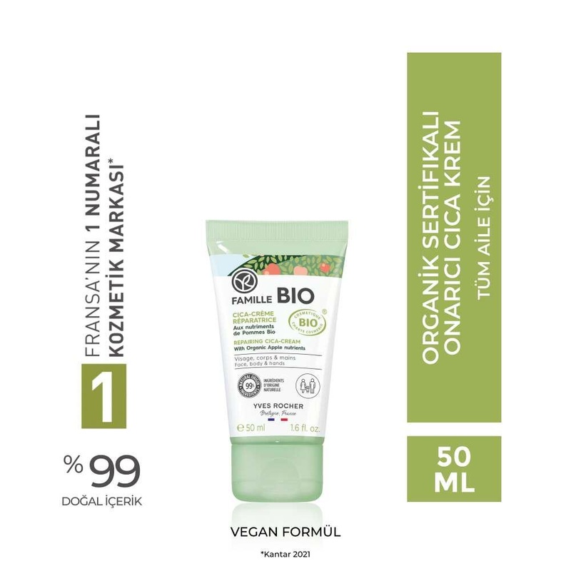 Famille Bio Cica Krem – Organic Moisturizing Cream for Dry & Sensitive Skin, Dermatologically Tested, Family-Friendly Skincare