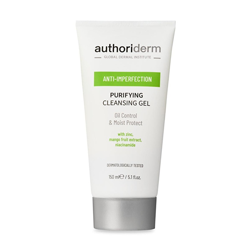 Authoriderm: Gentle Cleansing Gel for Oily & Combination Skin – Control Shine, Minimize Pores, Purifying Facial Wash, Reduce Sebum – 150ml