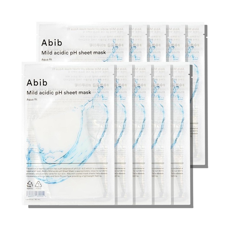 Abib Mild Acidic pH Sheet Mask Aqua Fit  Deep Hydration & Skin Balancing  30ml x 10ea