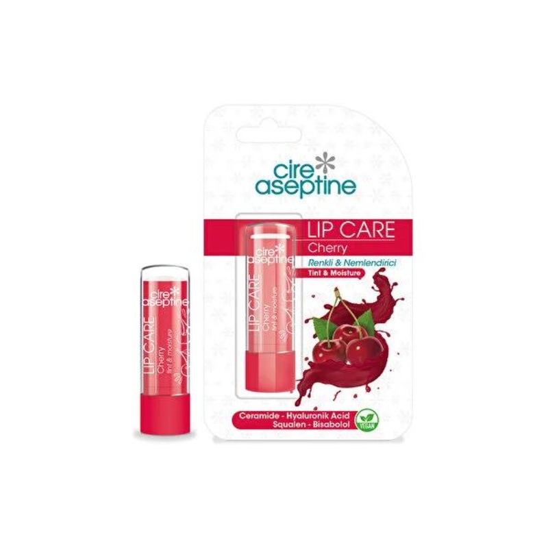 Cire Aseptine Lip Care Balm – Moisturizing Cherry Tinted Lip Balm with Hyaluronic Acid & Ceramide