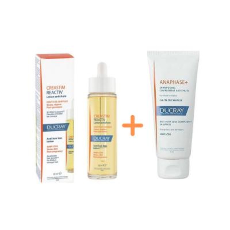 Ducray: Hair Loss Treatment Set with Creastim Reactiv Lotion & Anaphase Shampoo – Stimulate Growth, Strengthen Hair, Prevent Thinning