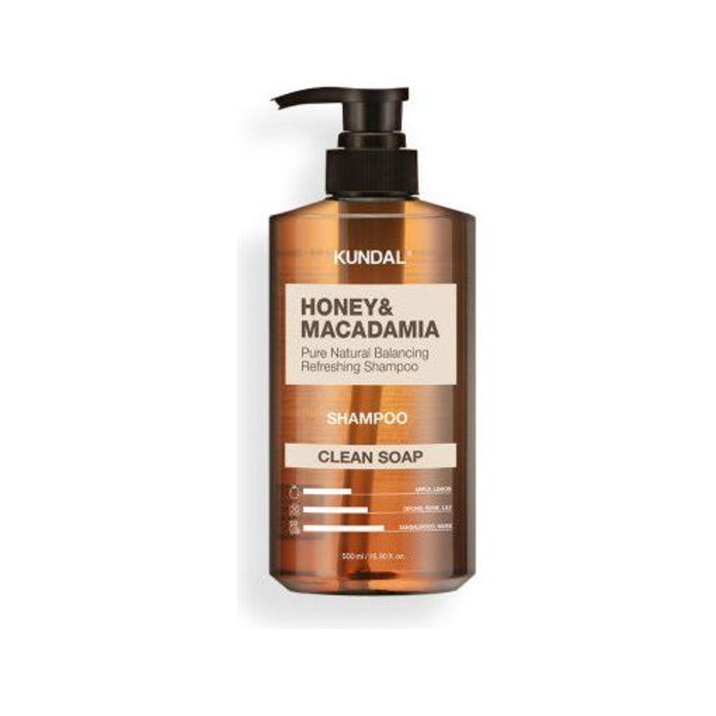 KUNDAL Honey & Macadamia Shampoo  500ml | Clean Soap | Nourishing & Refreshing with Luxurious Fragrance
