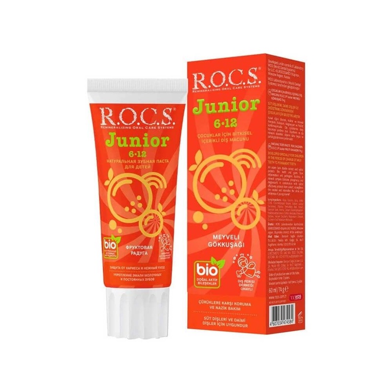 ROCS Junior Children’s Toothpaste 60ml – Natural & Fruit-Flavored for Kids Aged 6-12