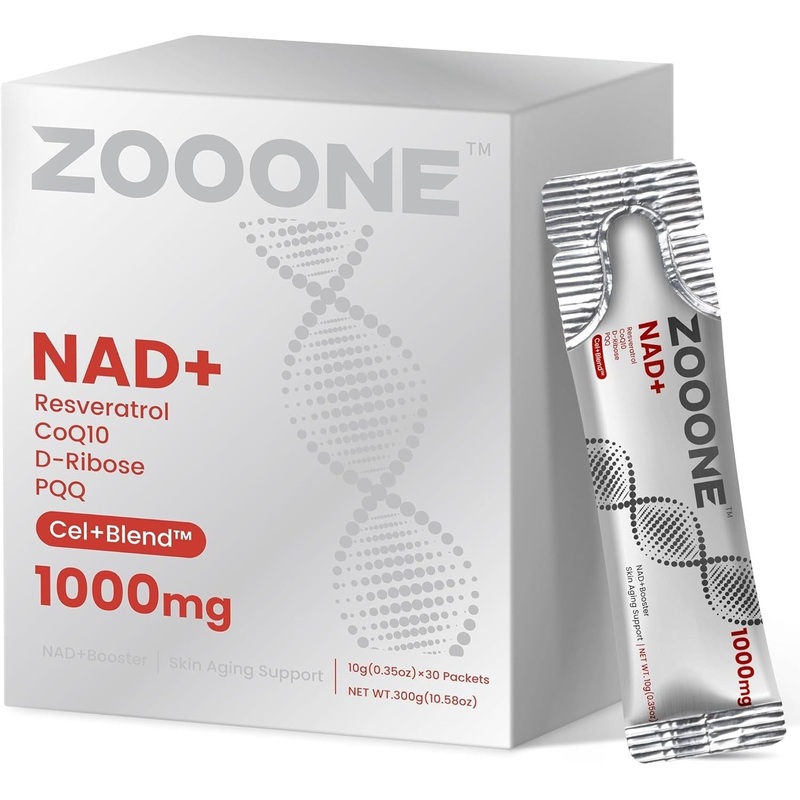Zooone NAD+ 1000mg Liquid Packets Supplement  10g (30 Packets) | Cellular Energy & Anti-Aging Support