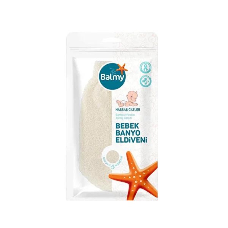 Balmy Baby Bamboo Bath Glove: Gentle & Natural – Soft Baby Washcloth for Sensitive Skin, Hypoallergenic Baby Skin Care