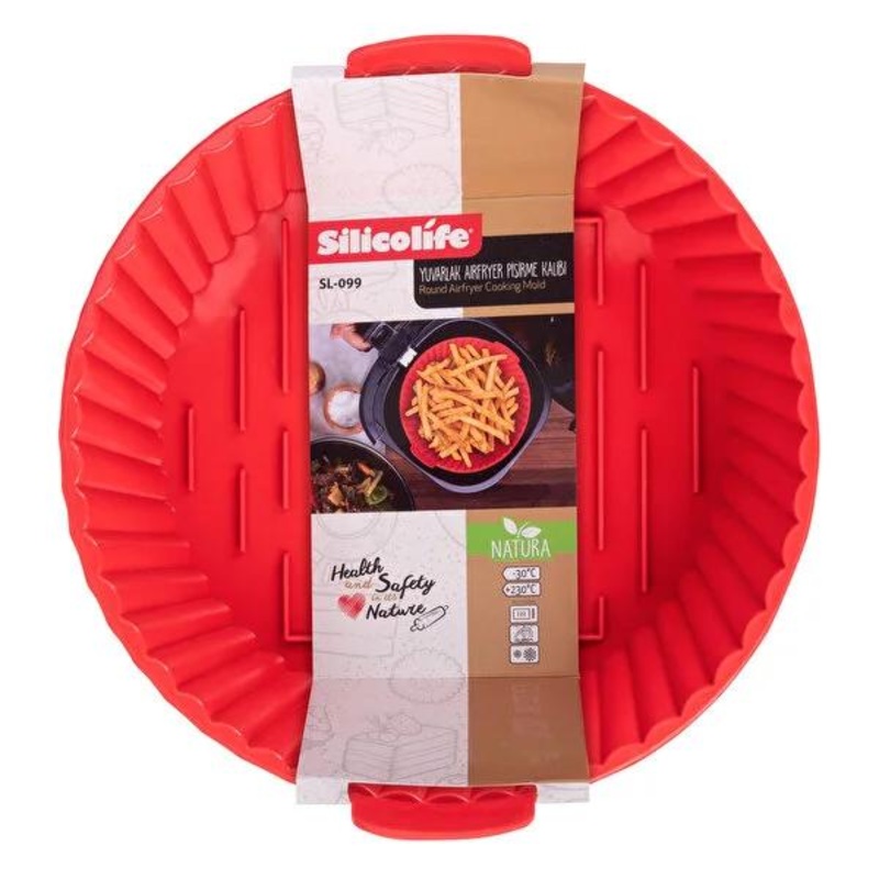 Silicolife Reusable Silicone Air Fryer Container – Oven Safe, Heat Resistant, Non-Stick Air Fryer Accessories