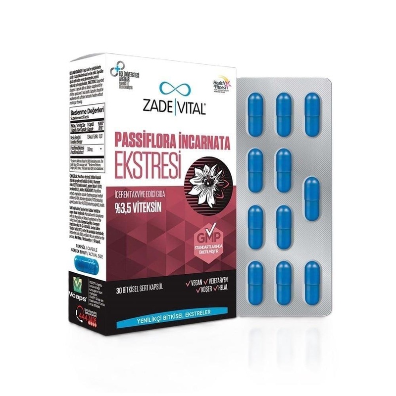 Zade Vital Passiflora Supplement – Vegan, Vegetarian Friendly, Relaxation Support Capsules