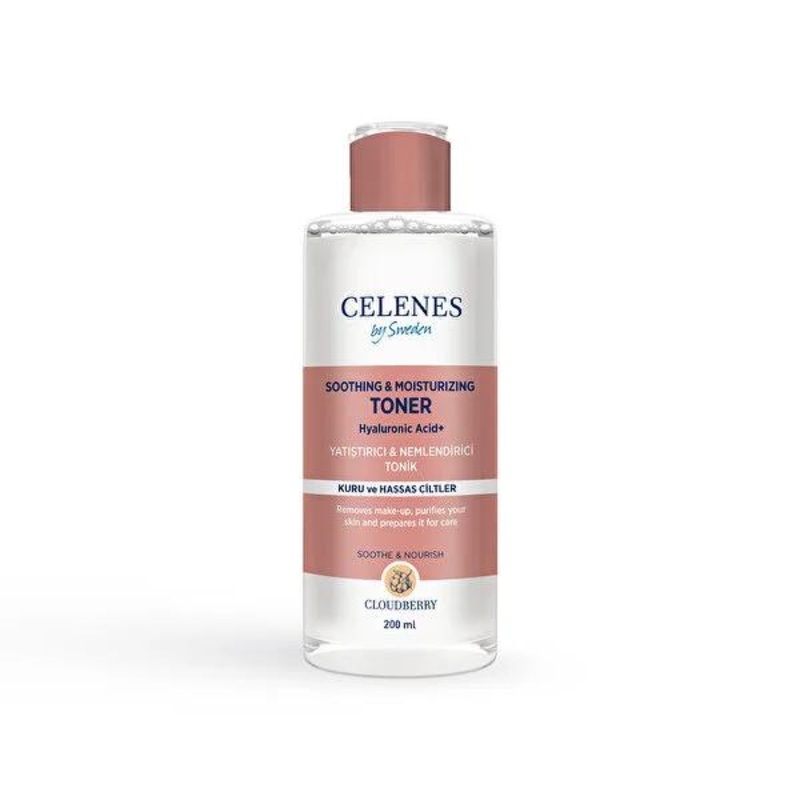 Celenes Cloudberry Toner for Dry and Sensitive Skin – Natural, Hyaluronic Acid, Soothing & Moisturizing