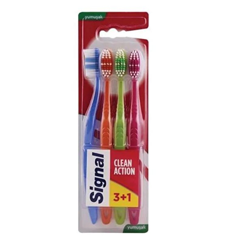 Signal Clean Action Electric Toothbrush with 3+1 Replaceable Heads – Gentle on Gums, Ergonomic Design