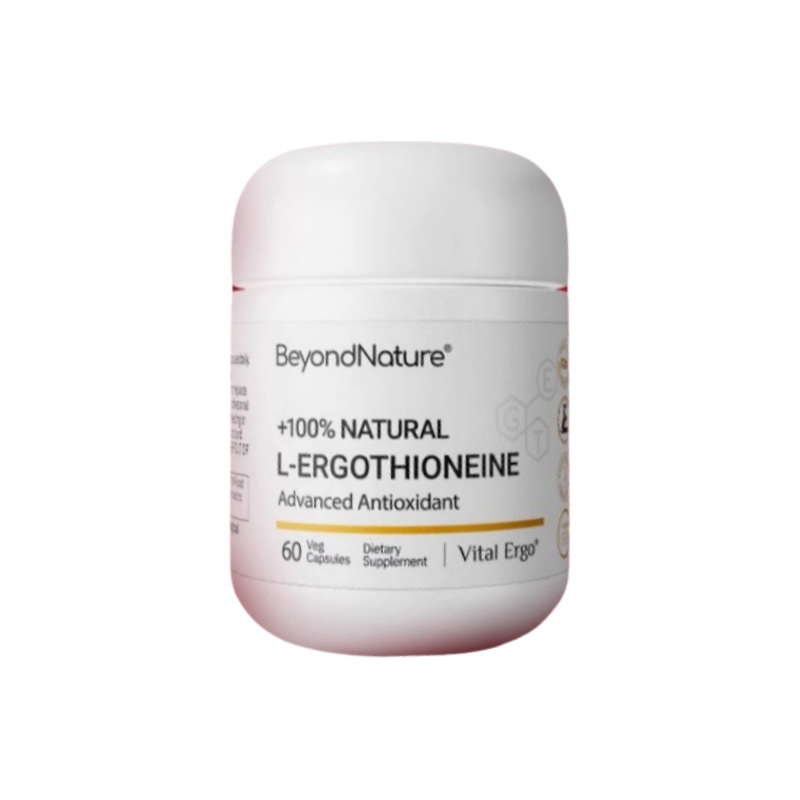 BEYONDNATURE +100% Natural L-Ergothioneine Advanced Antioxidant  60 Capsules | Cellular Anti-Aging, Skin Radiance & Sleep Support 1 UNIT
