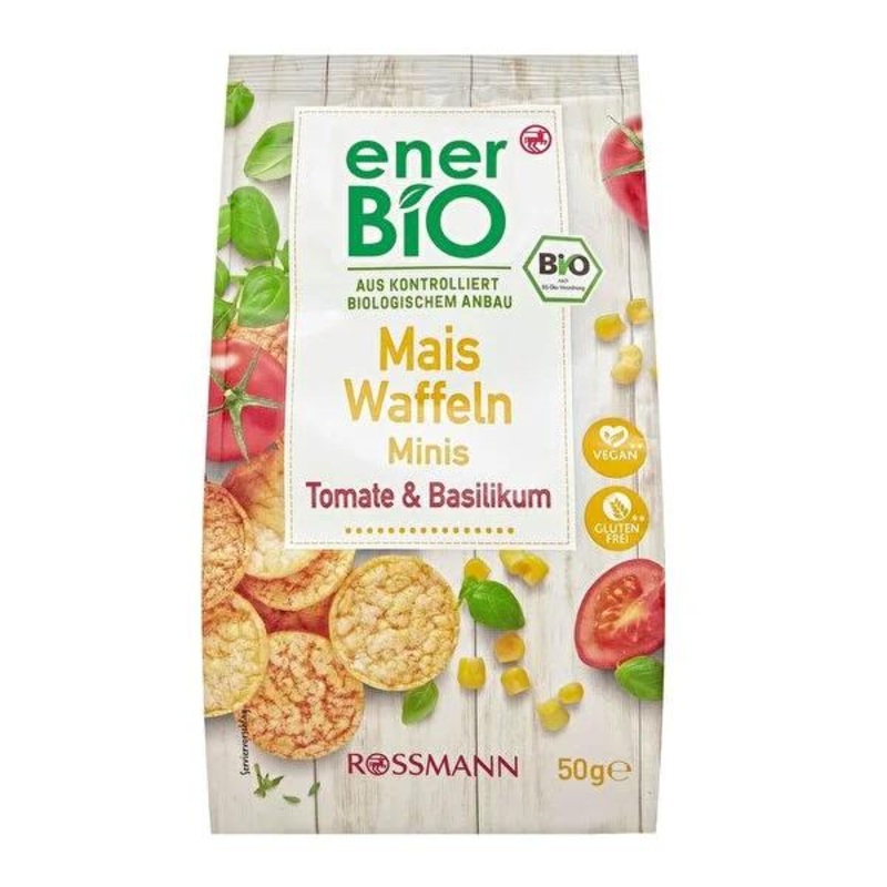 Enerbio Organic Tomato Basil Popcorn – Healthy Vegan Gluten-Free Snack, 50g