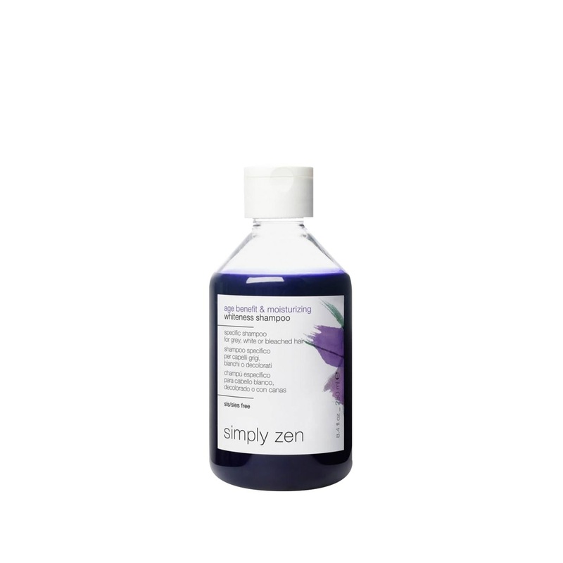 Simply Zen Age Benefit & Moisturizing Whiteness Shampoo: Brighten Grey & Blonde Hair, Anti-Aging, 250ml