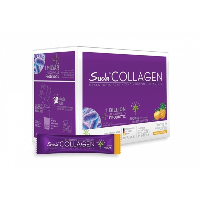 Suda Collagen + Probiotic Pineapple Flavored Collagen Supplement – 30 Sachets