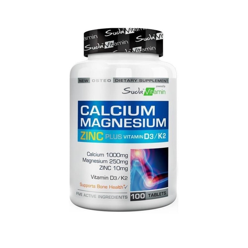 Suda Vitamin – Calcium Magnesium Zinc Plus Dietary Supplement for Bone Health – 100 Tablets