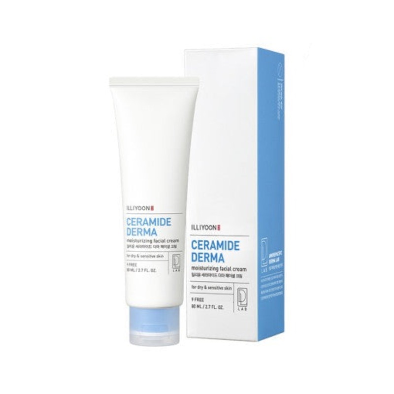 ILLIYOON Ceramide Derma Moisturizing Facial Cream  80ml | Long-Lasting Hydration & Barrier Care for Sensitive Skin