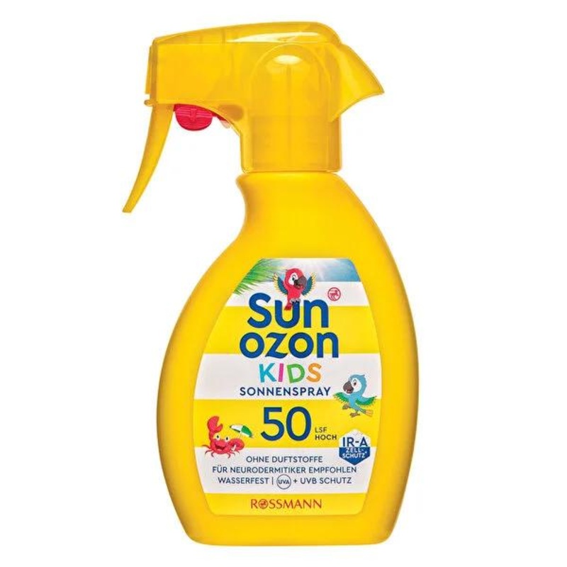 Sunozon Kids Sunscreen Spray SPF 50 – Waterproof, Vegan, Dermatologically Tested – 8.45 fl oz
