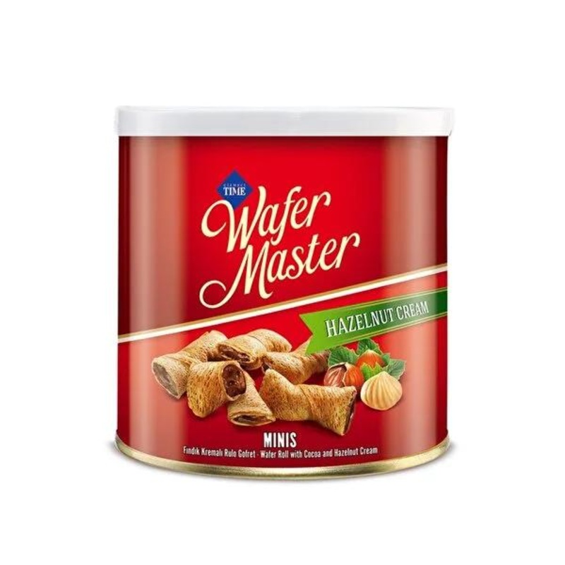 Wafer Master Chocolate Hazelnut Wafer Snack in Tin Can – 120g