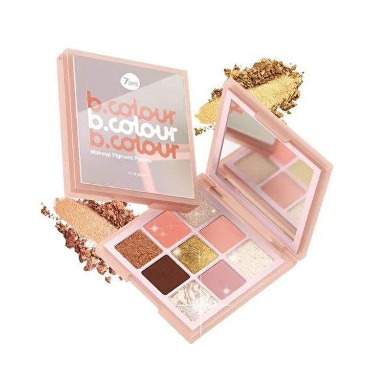 7Days B.Colour Luxury Life Eyeshadow Palette – 9 Pigmented, Blendable Shades, Purple, Pink & Shimmer – Create Stunning Eye Makeup Looks