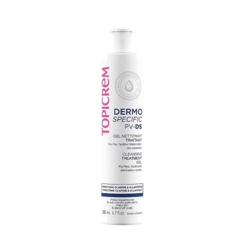 Topicrem PV/DS Cleansing Gel: Gentle Body & Hair Cleanser for Sensitive, Problematic Skin – Soothing & Irritation Relief
