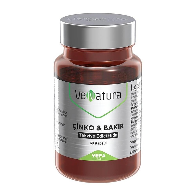VeNatura Zinc & Copper Dietary Supplement – 60 Capsules, Vegan, Gluten-Free, Immune System Support