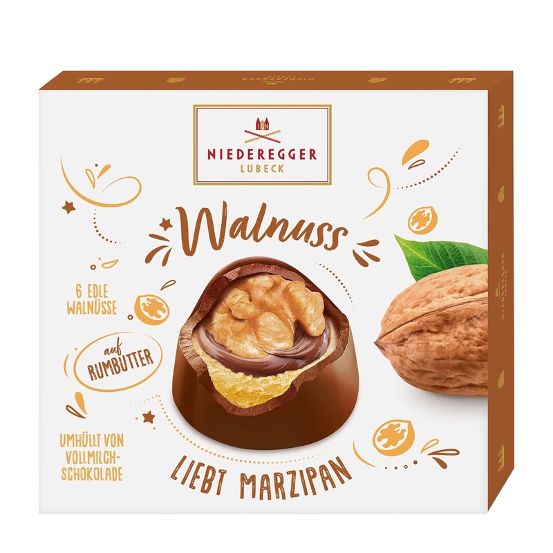 Niederegger Loves Marzipan Walnut pralines, 102 g
