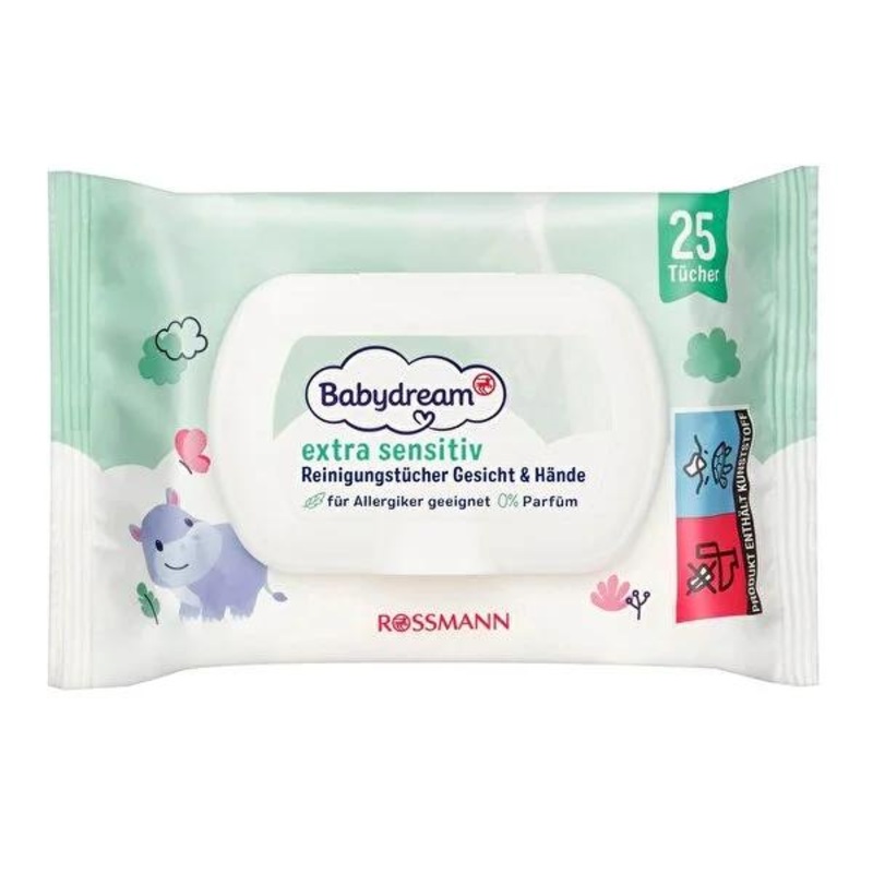 Babydream Sensitive Skin Baby Wipes with Aloe Vera – Hypoallergenic, DAAB Approved, Vegan – Gentle for Baby’s Skin
