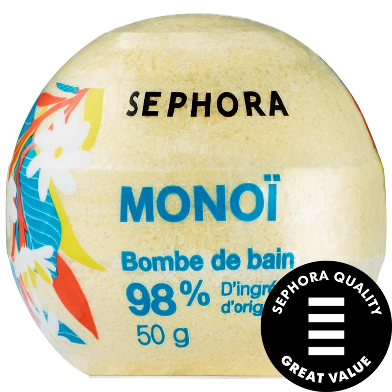 Bath Bomb Bath Fizzy: Vegan & Natural Monoi Coconut Scented Aromatherapy for a Relaxing Spa-Like Experience