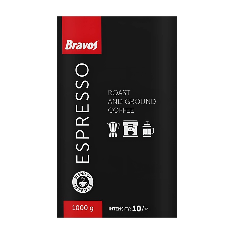 Bravos Espresso ground coffee, 1000 g