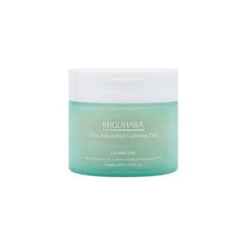 MIGUHARA Cica Bakuchiol Calming Pad  70 Pads (150ml) | Soothing Toner Pads for Sensitive, Irritated Skin