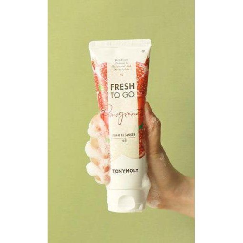 TONYMOLY Fresh To Go Pomegranate Foam Cleanser  170ml | Brightening & Revitalizing Cleanser with Pomegranate Extract