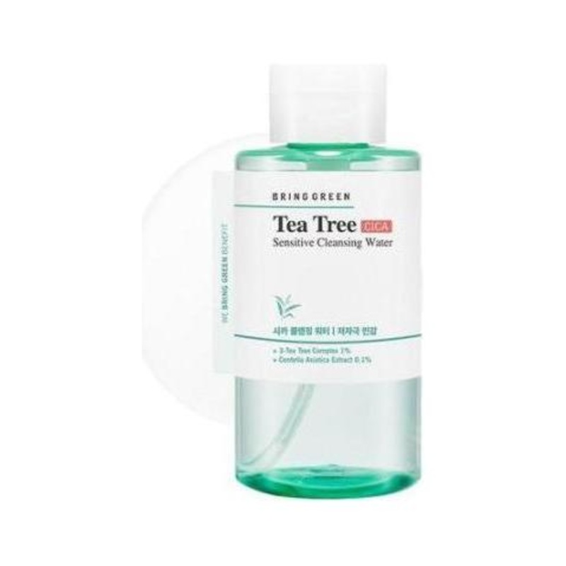 BRING GREEN Tea Tree Cica Sensitive Cleansing Water – 500ml | Gentle & Refreshing Cleanser