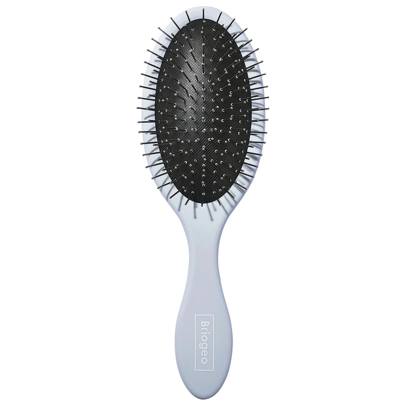 Detangle + Massage: Metal Tip Paddle Brush – Scalp Stimulation, Gentle Detangling for All Hair Types
