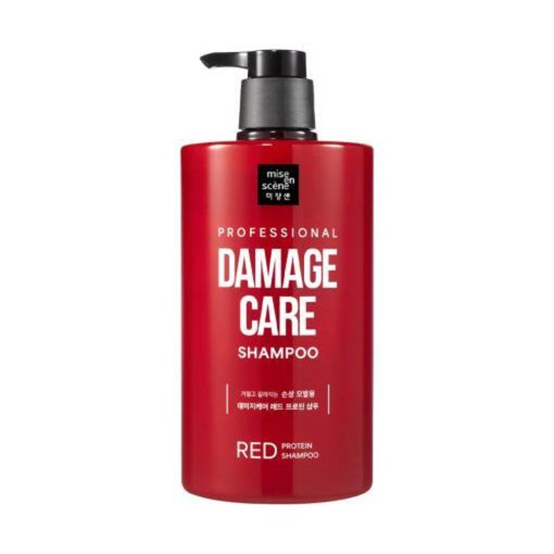 mise en scne Damage Care Red Protein Shampoo  1000ml | Daily Repair with Rose Protein & Argan Oil