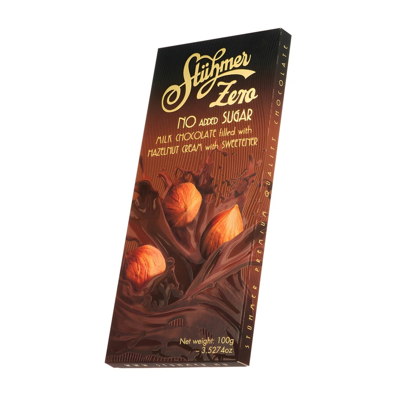 Sthmer Zero No added sugar Hazelnut cream milk chocolate bar, 100 g