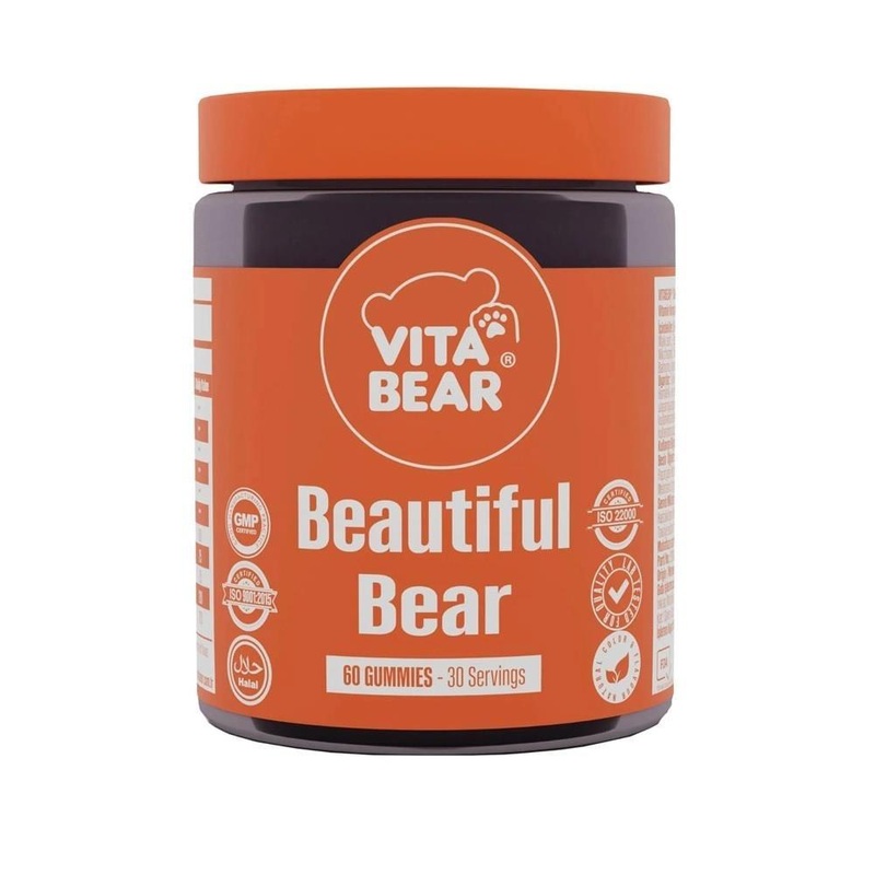 Vita Bear Beautiful Bear Collagen Peptide Dietary Supplement Gummies – Supports Skin, Hair, and Nail Health