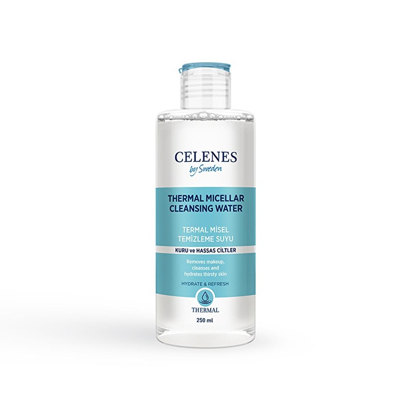 Celenes Thermal Micellar Cleansing Water – Gentle Makeup Remover for Dry, Sensitive Skin – Natural, No-Rinse, Hydrating – 8.45 fl oz