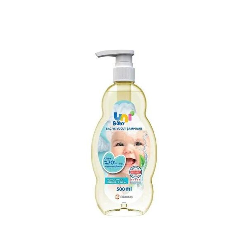 Uni Baby: Gentle & Tear-Free Baby Shampoo – 500ml – Paraben, SLS & SLES Free – Dermatologically Tested, Hypoallergenic – Cleanses Hair & Body