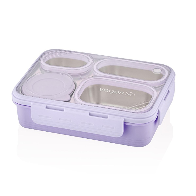 Vagon Life 800ml Stainless Steel Lunch Box – Leakproof Bento Box for Meal Prep, Dishwasher Safe Food Container