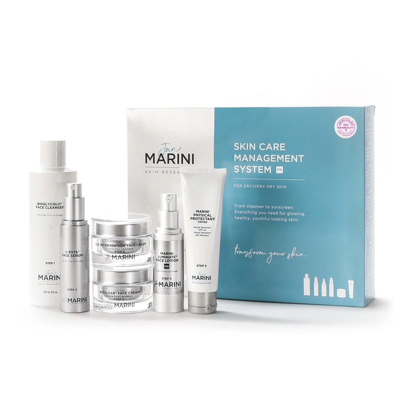 Jan Marini Skin Care Management System MD – Dry/Very Dry Skin with Marini Physical Protectant Tinted SPF 45