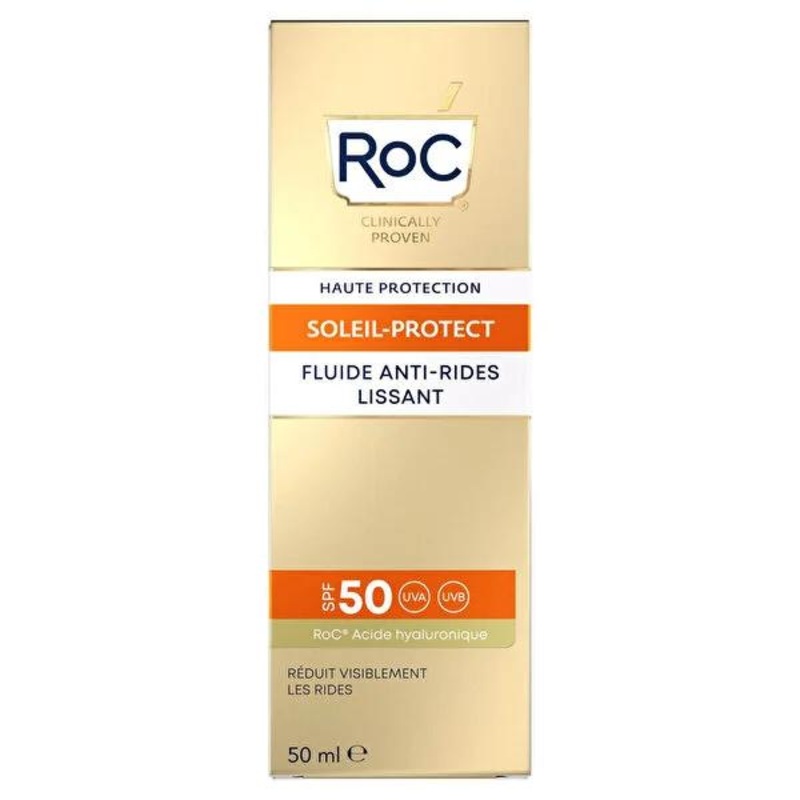 Roc Facial Sunscreen SPF 50: Anti-Wrinkle, Soothing & Hypoallergenic Sun Protection for Sensitive, Aging Skin – Fragrance-Free, Chrysanthemum Enriched