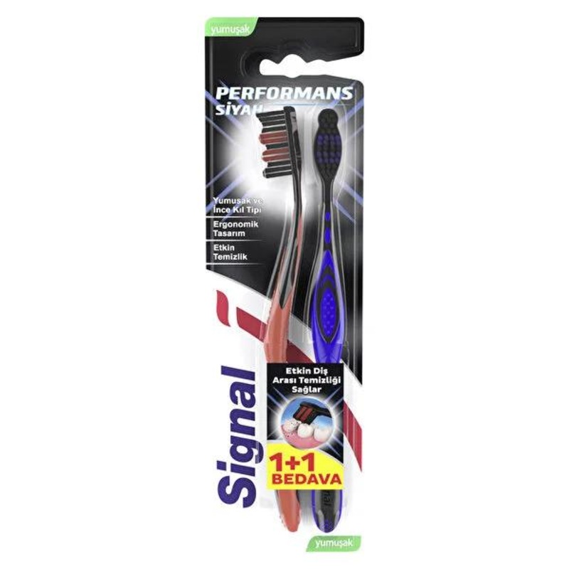 Signal Soft Bristle Manual Toothbrush 2-Pack: Deep Cleaning, Gentle on Gums, for Optimal Oral Hygiene
