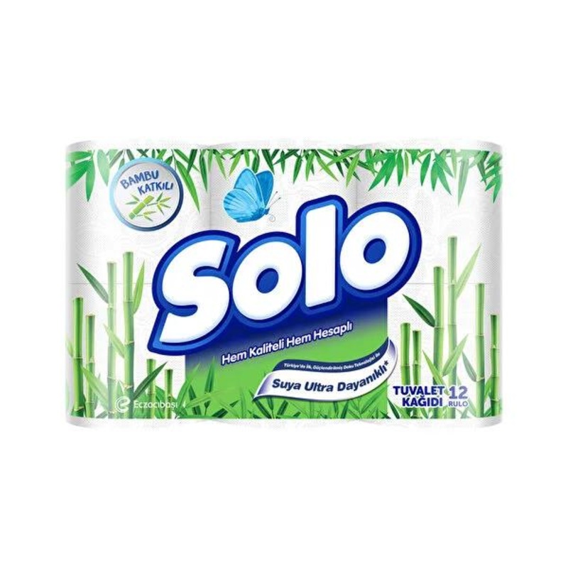 Solo Bambu Bamboo Toilet Paper, Water-Resistant, 12-Pack – Eco-Friendly Bathroom Essentials
