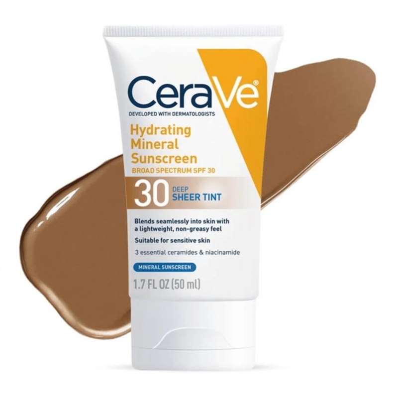 CeraVe Hydrating Mineral Sunscreen Broad Spectrum SPF 30 Deep Tint