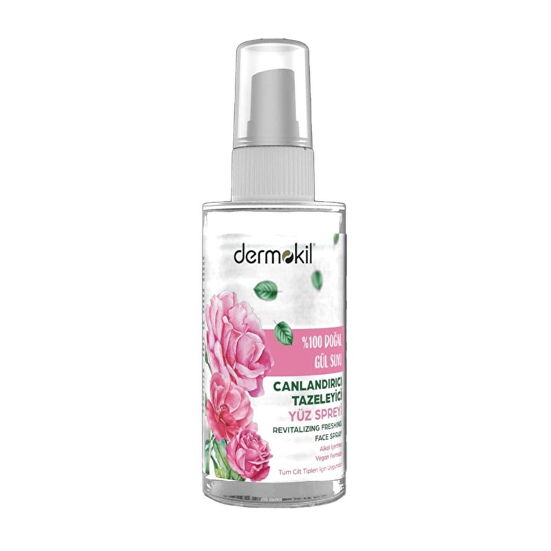 Dermokil Natural Rose Water Spray: Hydrating Facial Mist with Peptides & CICA for Soothing Sensitive Skin – 50ml