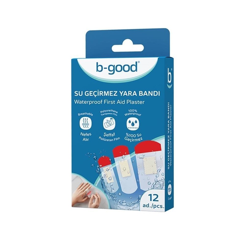 B-good Waterproof Wound Dressing – 12 Pack, Breathable & Transparent Polyurethane Film for Active Lifestyles