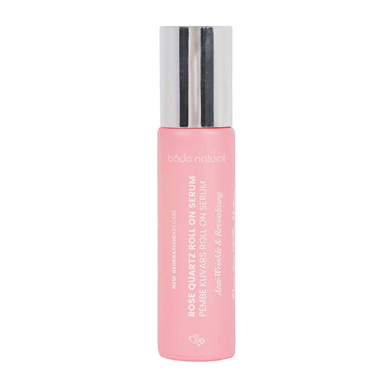 Bade Natural Pink Quartz Anti-Aging Face Serum: Natural Antioxidant Roll-On for Wrinkle Reduction, Hydration, and Radiant Skin (0.34 fl oz)