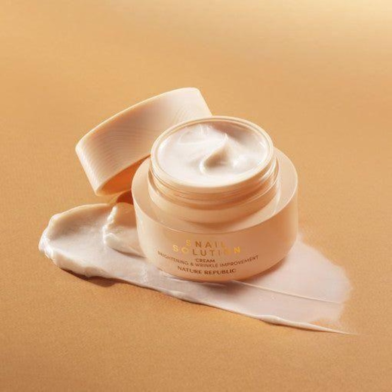 NATURE REPUBLIC Snail Solution Cream  55ml | 60% Snail Mucin Moisturiser for Deep Hydration, Repair & Radiance