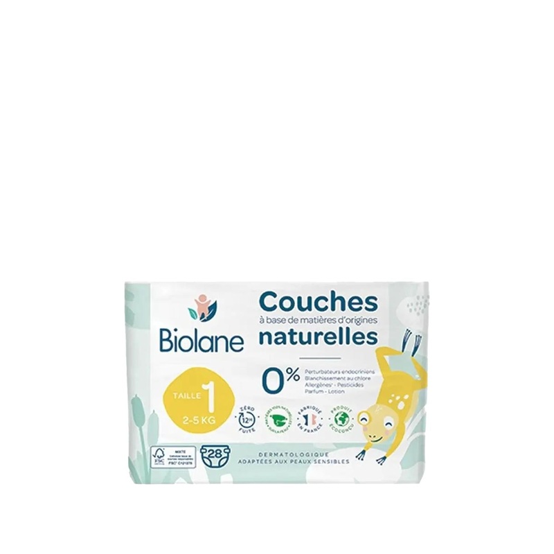 Biolane Eco-Friendly Diapers for Newborns – Sustainable, Natural, and Gentle on Skin (2-5 Kg, 28 Count)