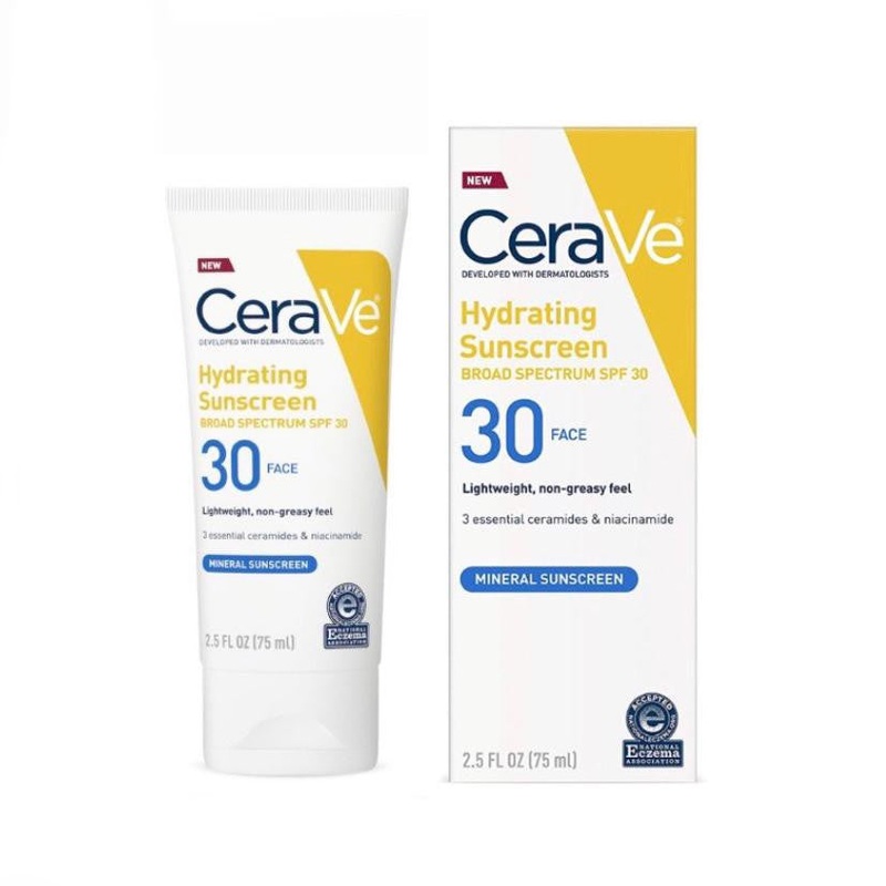 Cerave Hydrating Sunscreen SPF 30 75ml broad spectrum mineral sunscreen (without Box)