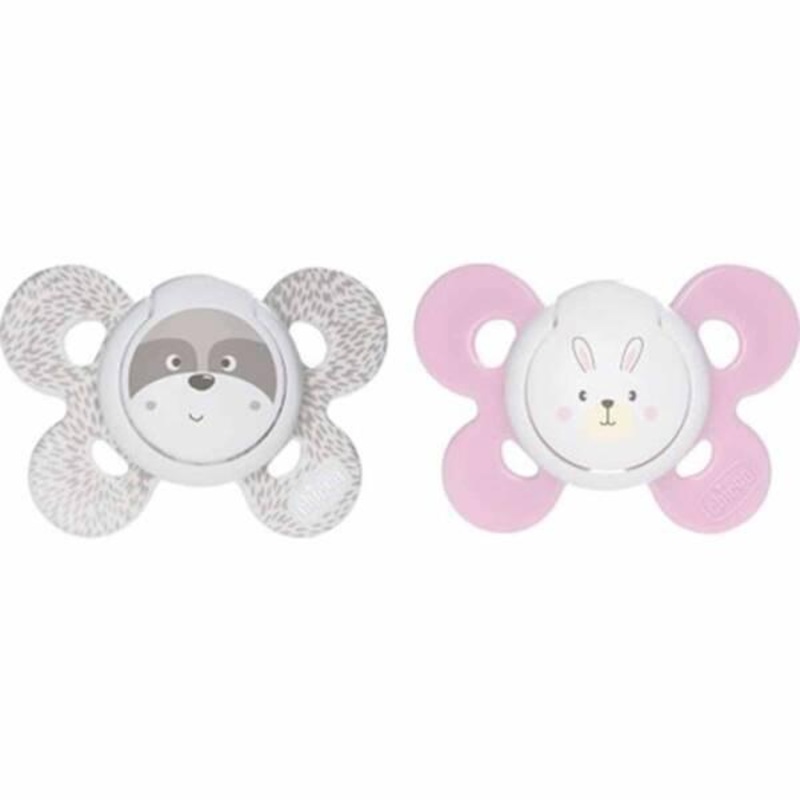 Chicco Physio Comfort Silicone Baby Pacifier 2-Pack: Orthodontic Soother for Newborns & Infants (0-6 Months) – Baby Essentials for Comfort
